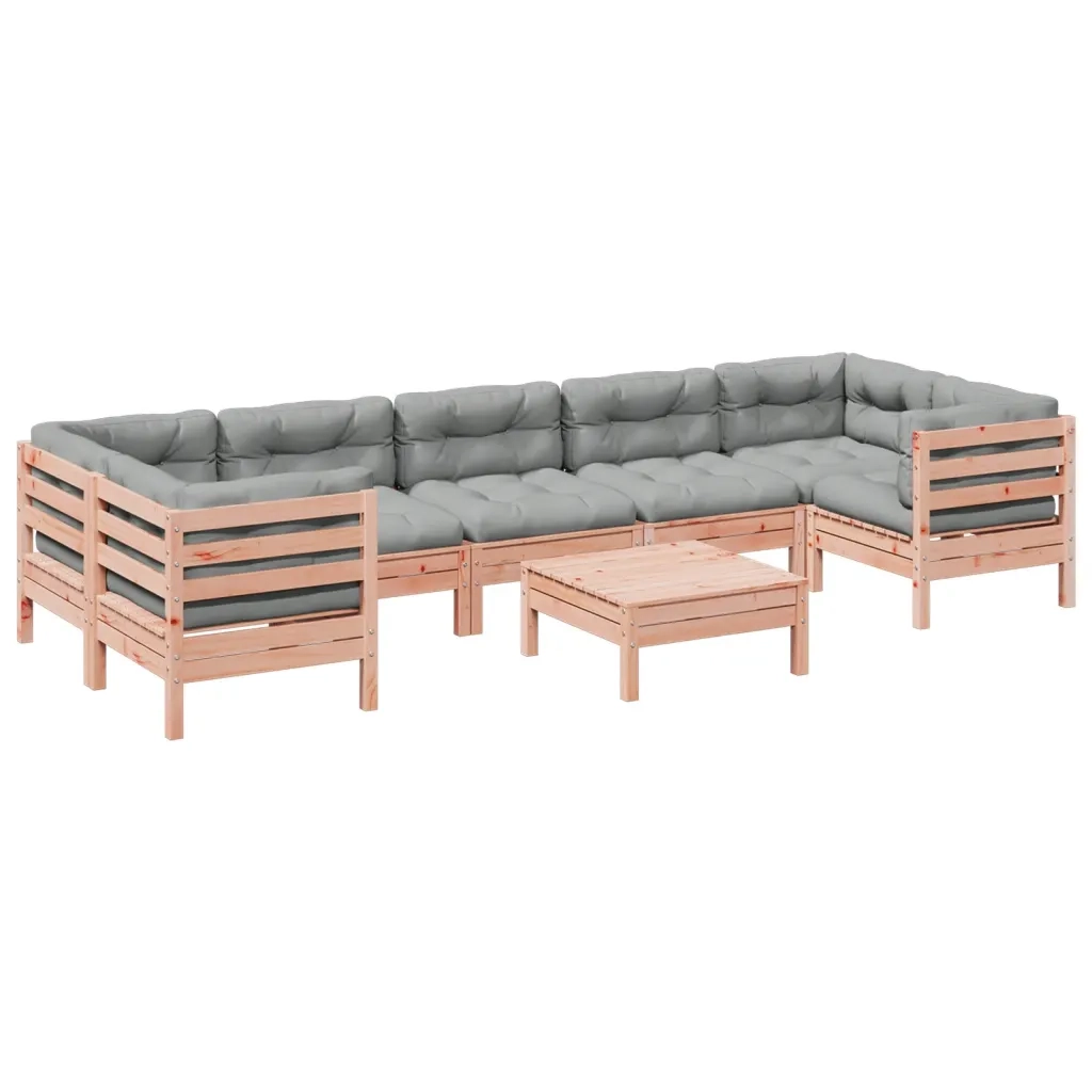 Set Divani da Giardino 8 pz con Cuscini Massello Abete Douglas 3299340