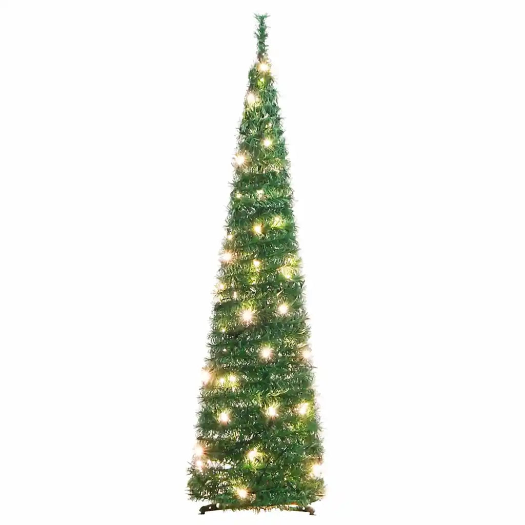 Albero di Natale | Decorazioni natalizie Artificiale Pop-up con 50 LED Verde 120 cm