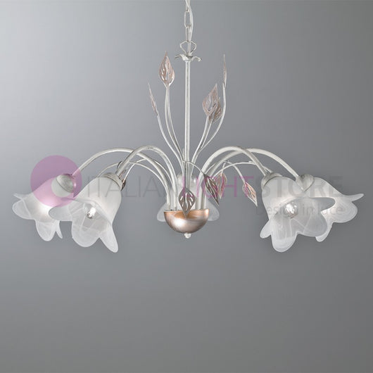 PIENZA Lampadario in Ferro Rustico a 5 Luci Stile Fiorentino