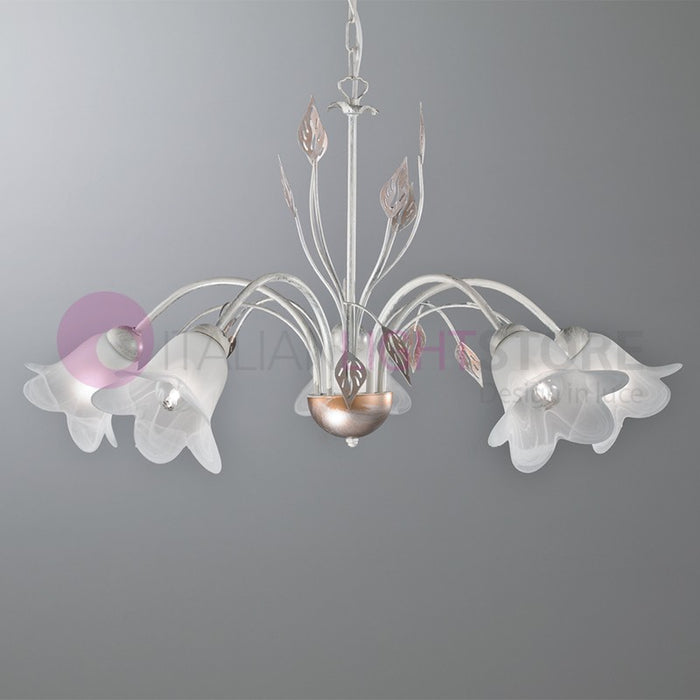 PIENZA Lampadario in Ferro Rustico a 5 Luci Stile Fiorentino