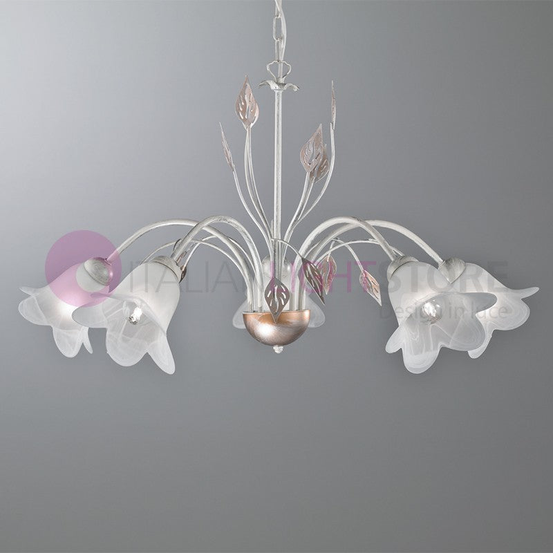 PIENZA Lampadario in Ferro Rustico a 5 Luci Stile Fiorentino