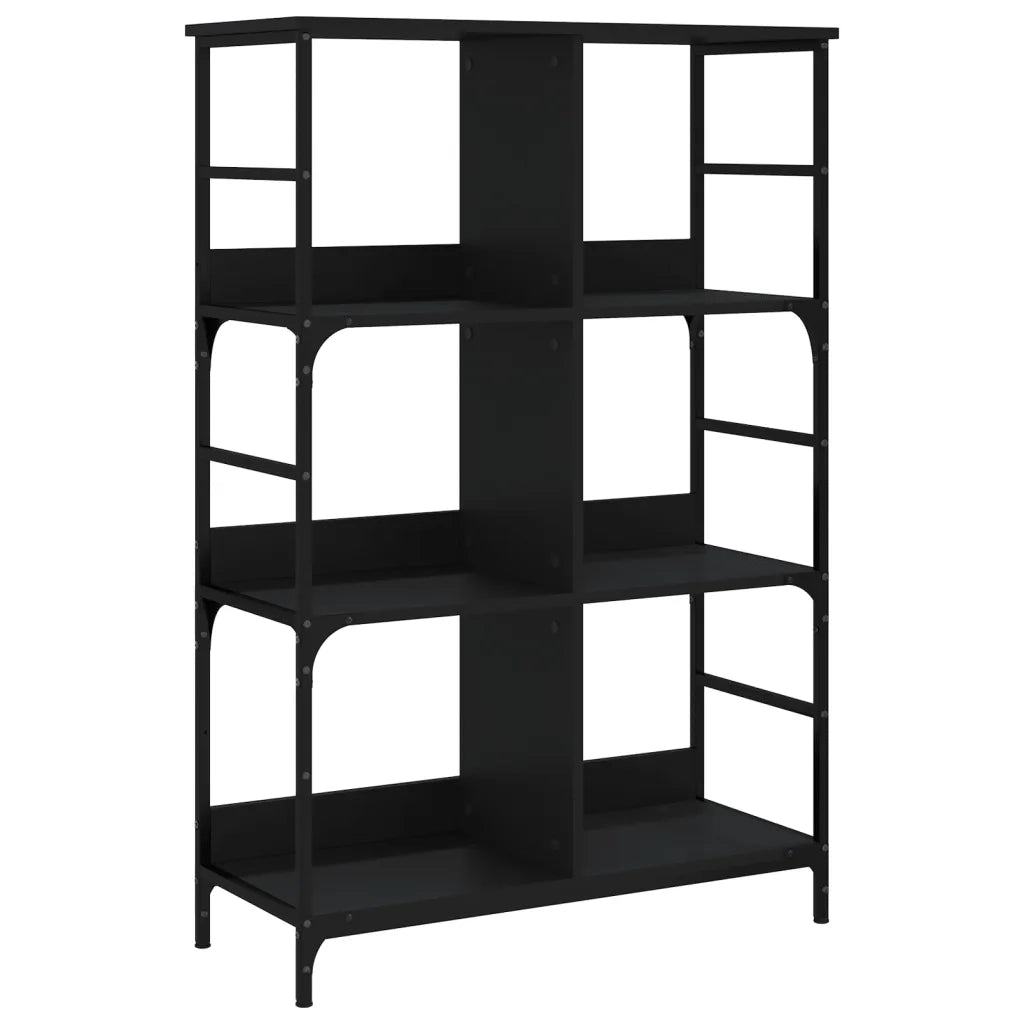 Libreria Nera 78,5x33x117,5 cm in Legno Multistrato 835249