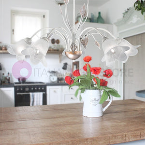 PIENZA Lampadario in Ferro Rustico a 5 Luci Stile Fiorentino