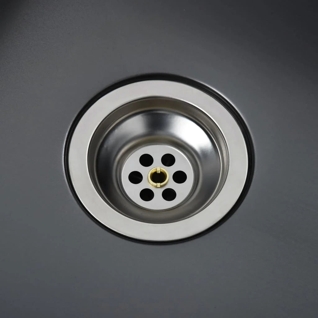 Lavello da cucina fatto a mano 55 x 44 cm acciaio inox nero 02_0002462