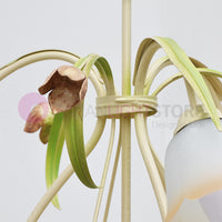 FLORA Lampadario a 3 Luci in Ferro Decorato Stile Floreale
