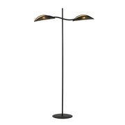 Lampada da terra Emibig Lotus nero rattan 2xE14 150cm