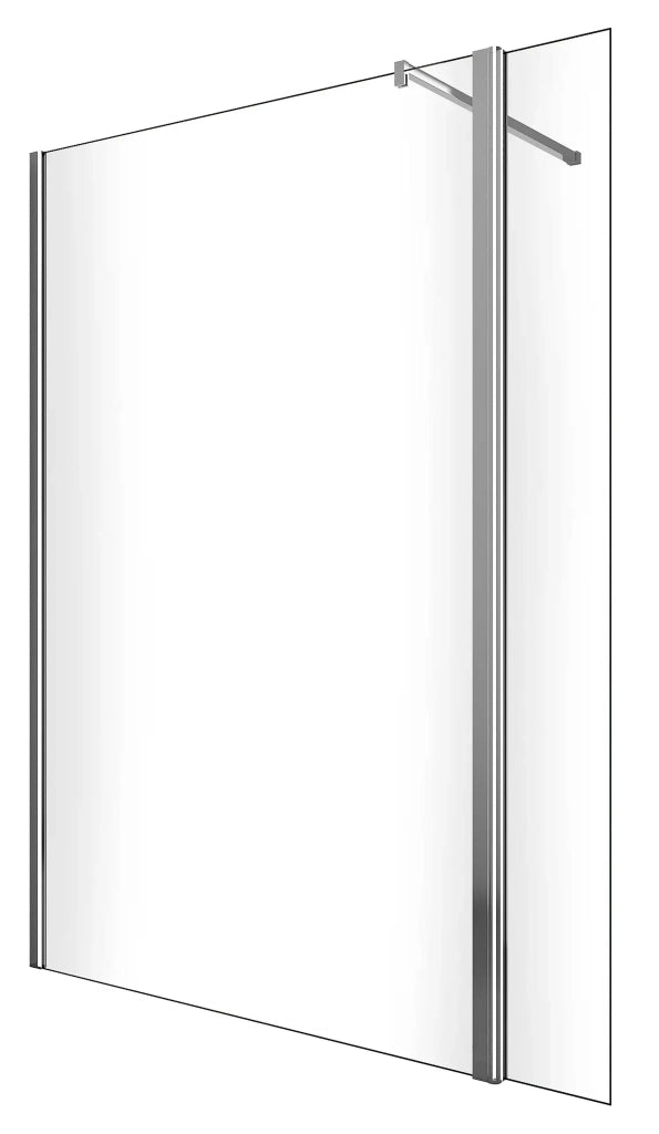 Parete Doccia Walk-In 70 cm + Antina 40 cm in Cristallo Trasparente 8mm H200