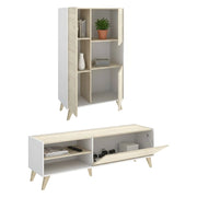 Sutter, set Mobili da Soggiorno Cassetti, Marrone Rovere