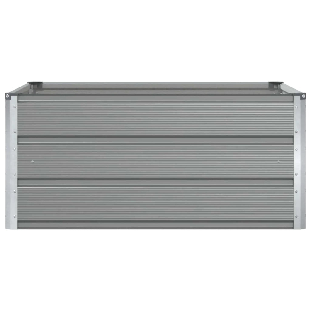 Fioriera moderna per patio o giardino 100 x 100 x 45 cm resistente ed elegante realizzata in acciaio grigio chiaro 02_0059177