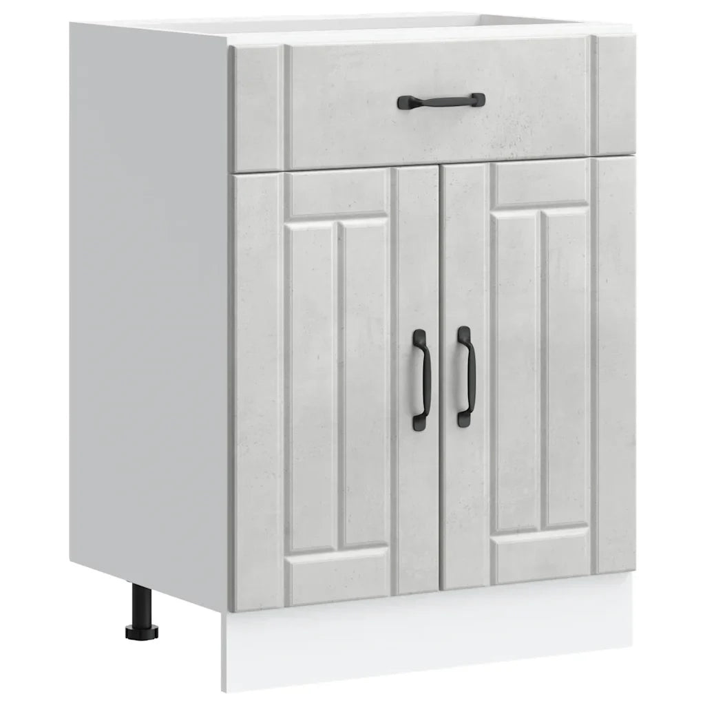 Mobile da cucina ergonomico Lucca grande capacità 60 x 46 x 81,5 cm legno composito grigio cemento 02_0050086