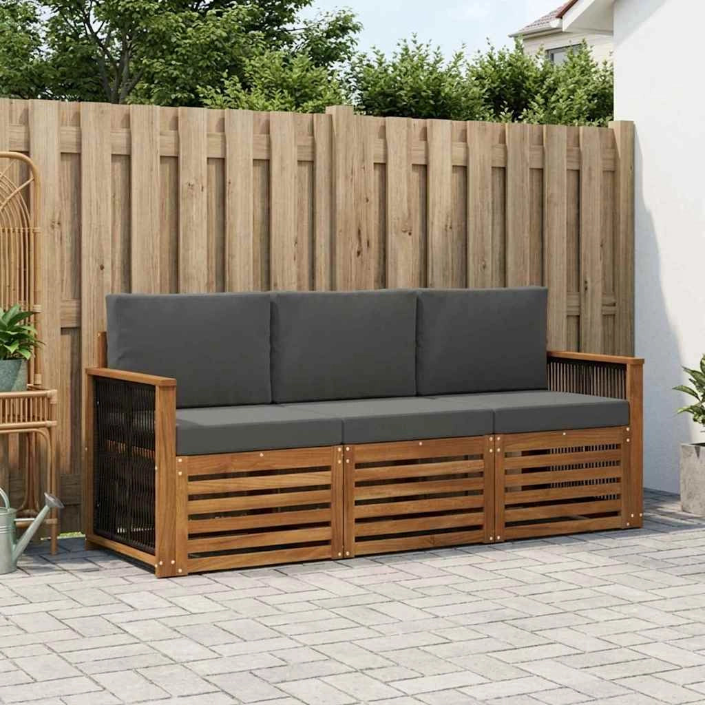 Set divani 3 pz Legno di Acacia Massello 3383963