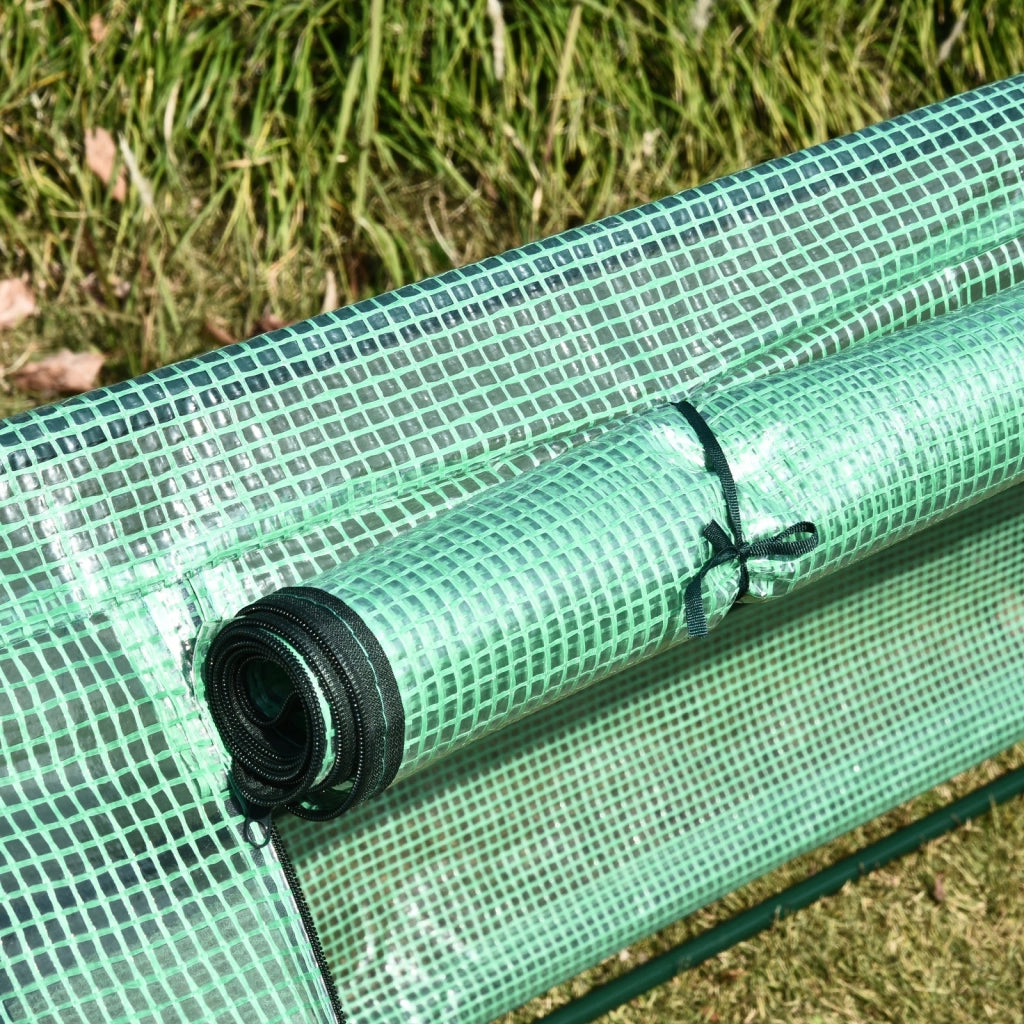 Mini Serra per Piante Impermeabile con 3 Ingressi Avvolgibili 400x100x80 cm Verde