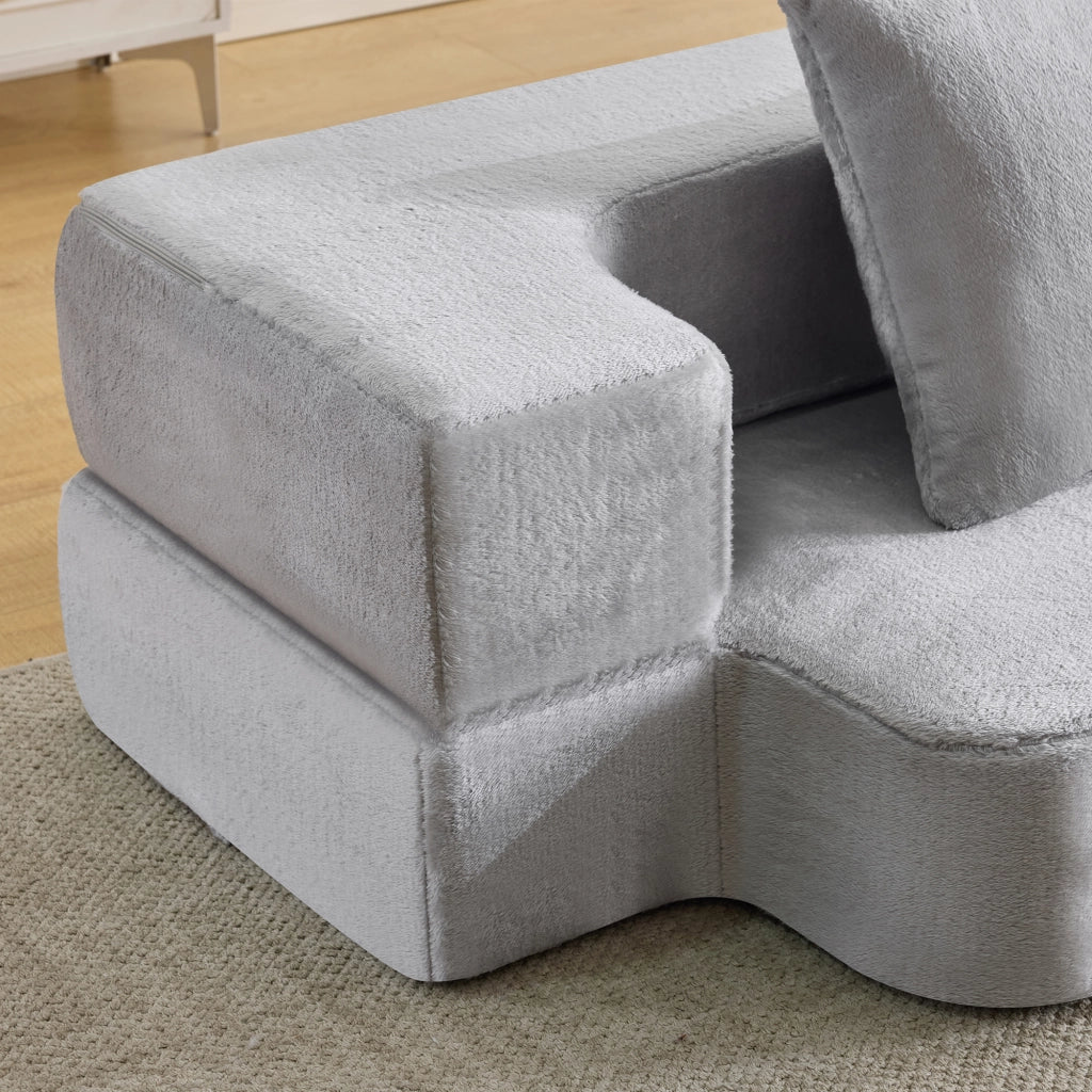 DIVANO Convertibile a 2 Posti 31x31x110 cm Grigio Chiaro in Schiuma