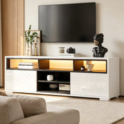 Mobile porta TV moderno con luce integrata e vani contenitori