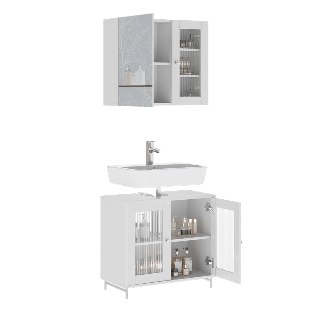 Vicco Set di mobili da bagno Bianco 2 parti