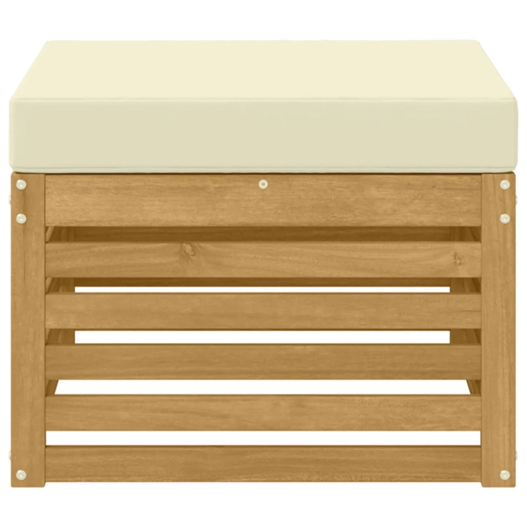 Sedia da giardino-Poggiapiedi da Esterno Legno di Acacia Massello Bianco 662093