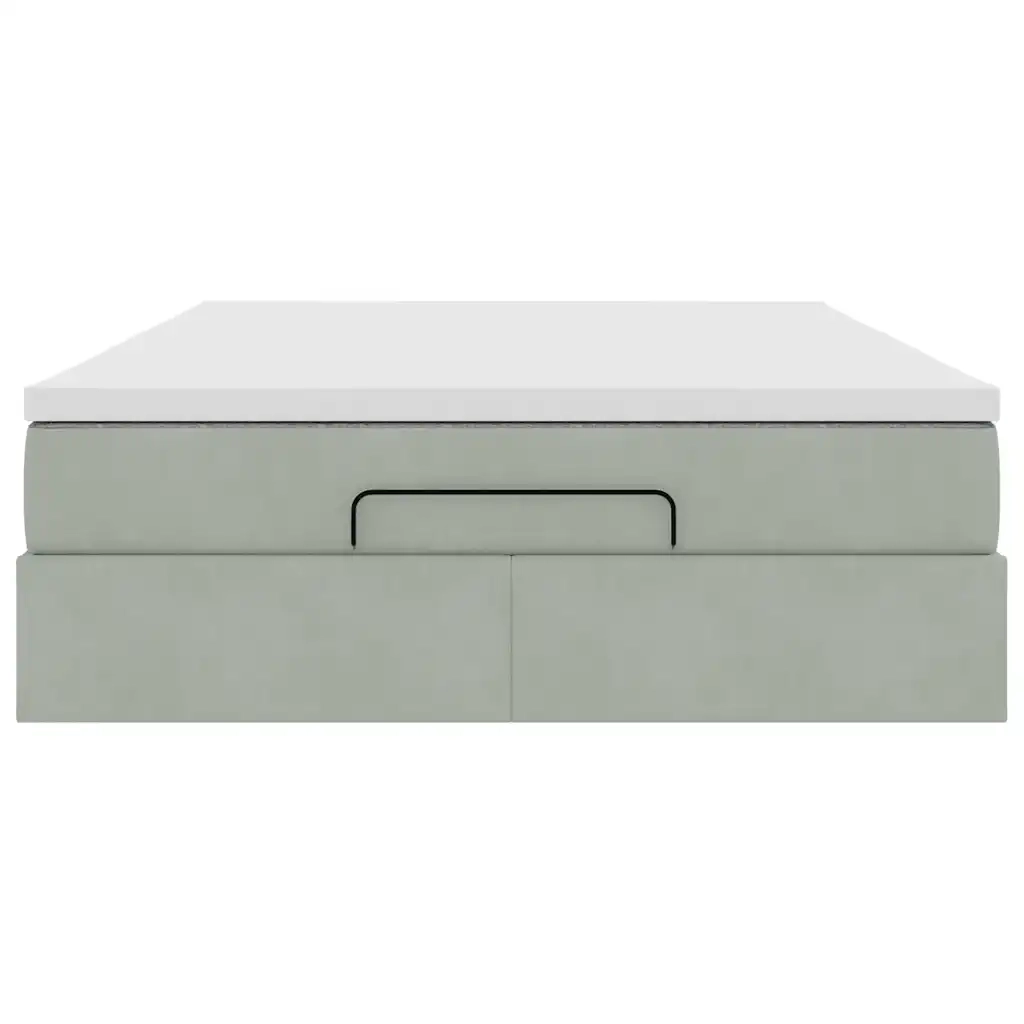 Struttura Letto Pouf con Materasso 140x200 cm in Velluto