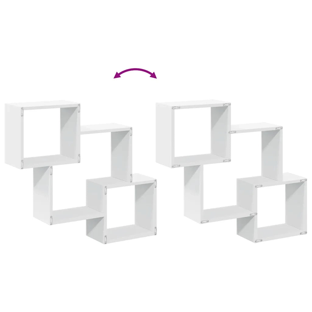 vidaXL Mobile a Parete 78x18x71 cm Bianco in Legno Multistrato