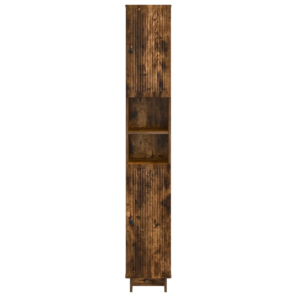 Armadio da Bagno con Ripiano Aperto EDE Rovere Fumo 895940