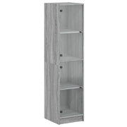 Buffet credenza cassettiera mobiletto mobile contenitore organizer per cucina soggiorno salotto con ante in vetro Sonoma 35 x 37 x 142 cm grigio 02_0030126