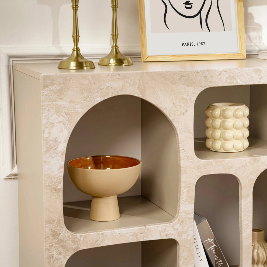 Madia Arsenioiu, Credenza 6 Ripiani, 120x37x74h cm Beige Marmo