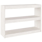 Divisorio-Paravento Bianco 100x30x71,5 cm Legno Massello di Pino