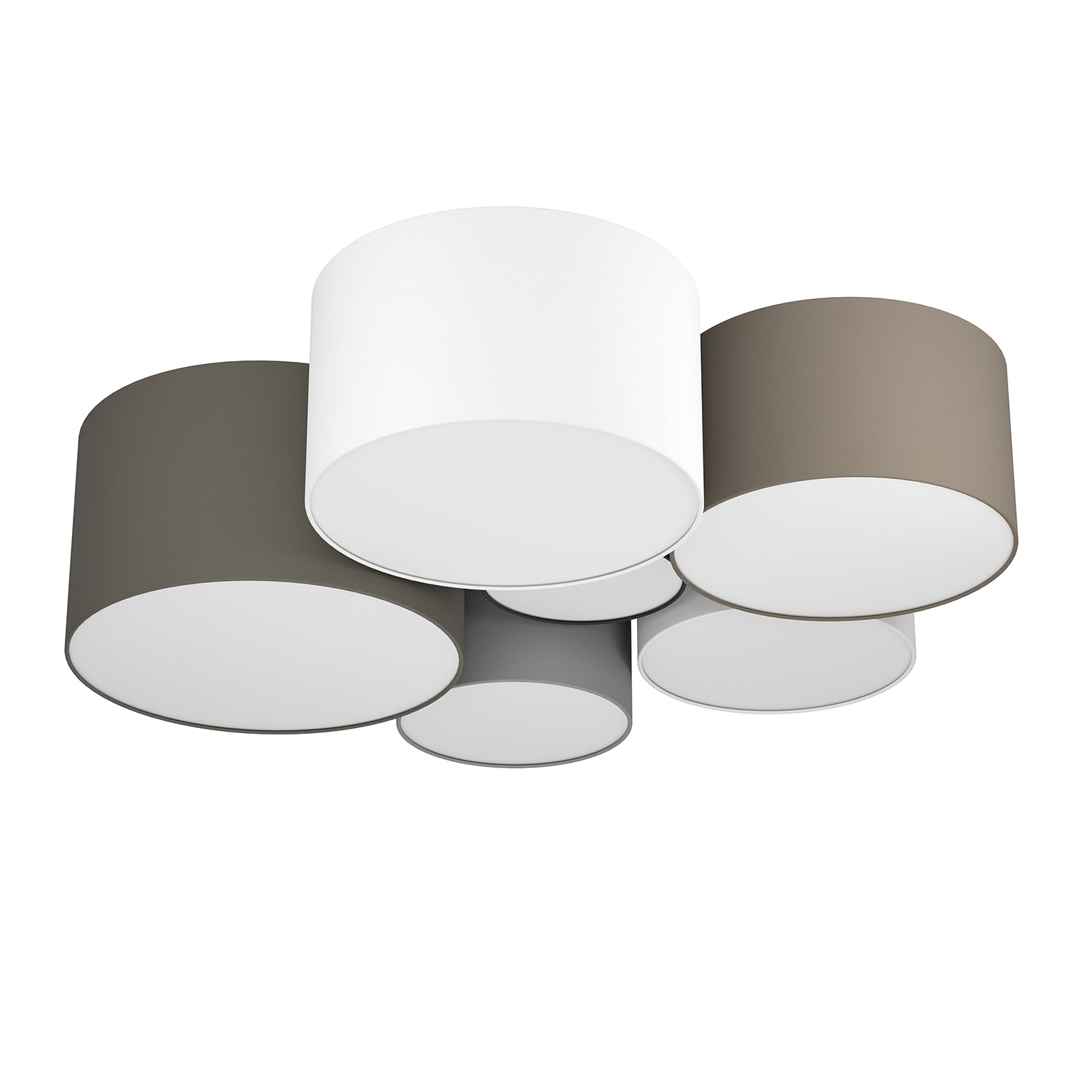 Plafoniera Contemporanea Pastore Acciaio Bianco 6 Luci E27