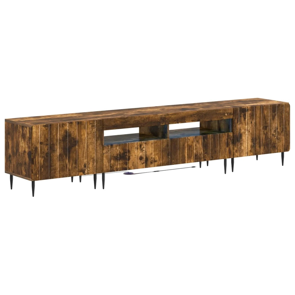 Mobile TV LED a 5 pezzi Rovere Fumo Legno ingegnerizzato 3416521