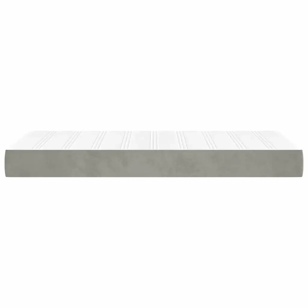 Materasso a Molle per Bambini Grigio Chiaro 80x160cm in Velluto