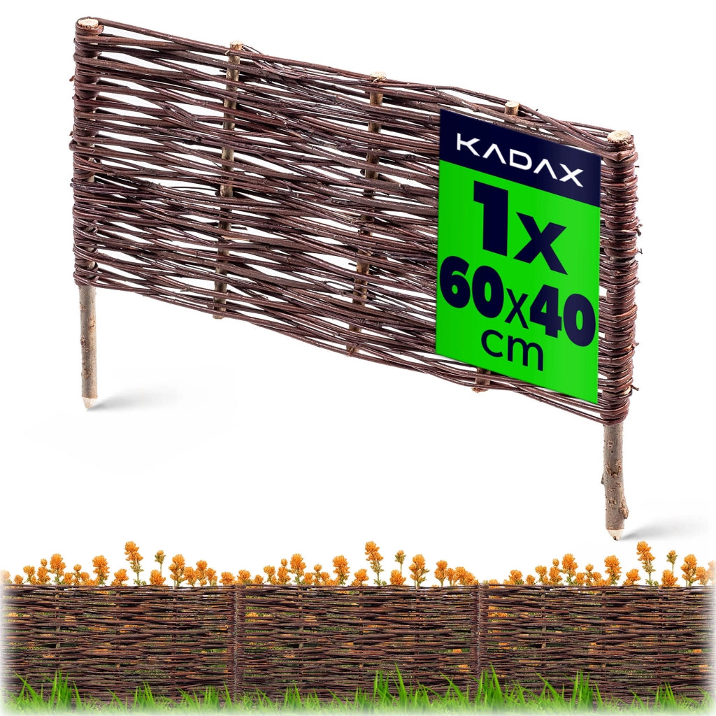 Recinzione per prato a palizzata in vimini KADAX 60x40 cm, alta.