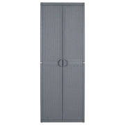 Armadio da Giardino Grigio 65x45x172 cm in Rattan PP 364063