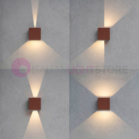 MARBELLA SQUARED CORTEN Faretto LED da Esterno Cubetto 10X10 Design Moderno IP65