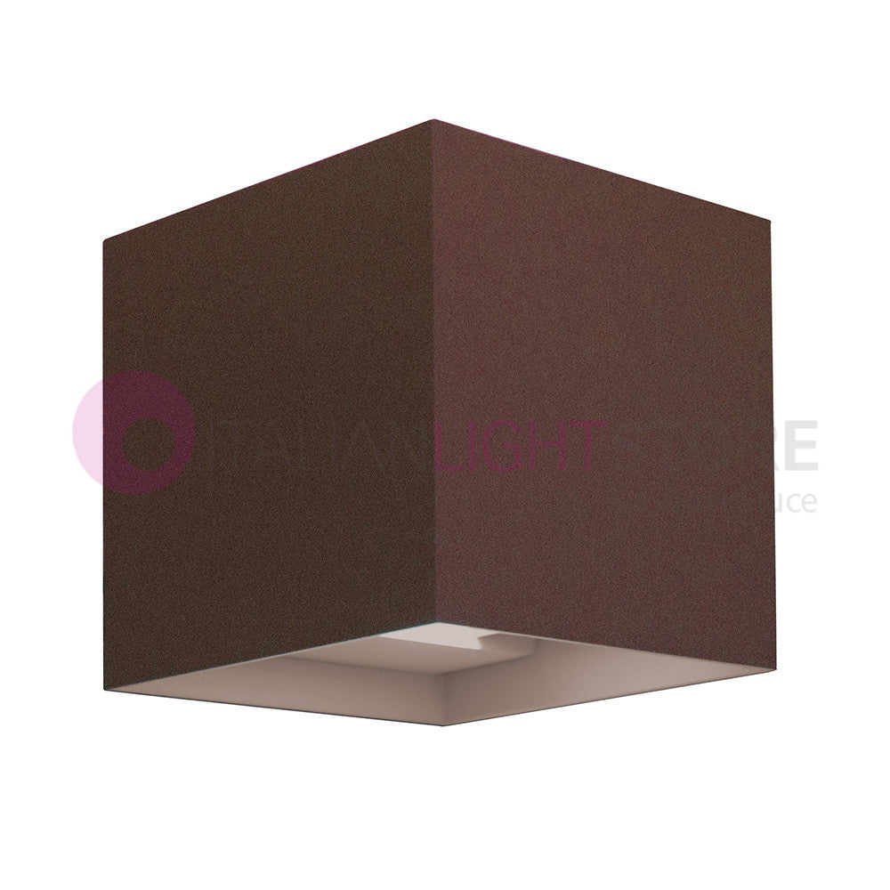MARBELLA SQUARED CORTEN Faretto LED da Esterno Cubetto 10X10 Design Moderno IP65