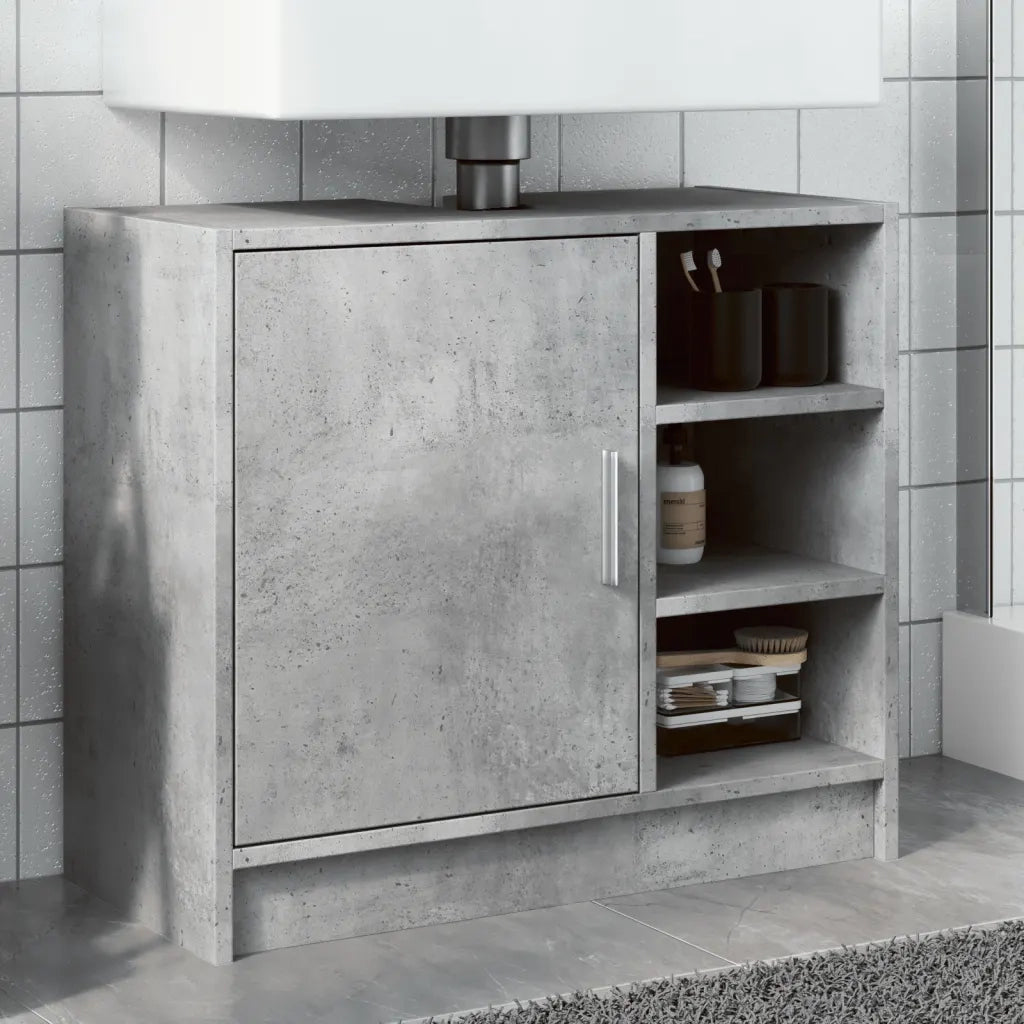 Mobile Lavabo | Armadio Lavabo Grigio Cemento 63x29x55 cm in Legno Multistrato