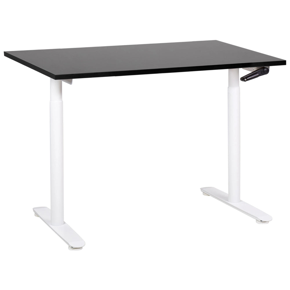 Scrivania regolabile in altezza manualmente nero e bianco 120 x 72 cm Struttura in acciaio verniciato a polvere