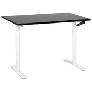 Scrivania regolabile in altezza manualmente nero e bianco 120 x 72 cm Struttura in acciaio verniciato a polvere