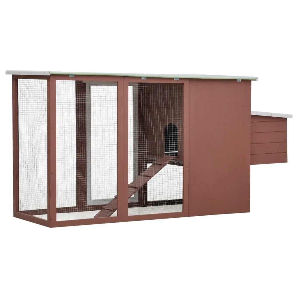 Pollaio da esterno con 1 nido 202 x 75 x 98 cm legno marrone 02_0001699