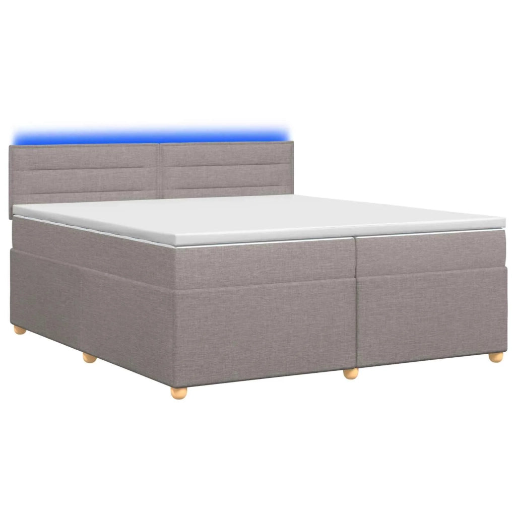 Letto box spring con materasso Tortora 200 x 200 cm Tessuto 3452496