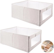 Set di archiviazione a doppia cassa - cassetti per abbigliamento - stivabile - tessuto impermeabile - set da 2 - 41 x 28 x 17 cm - cassetti di archiviazione