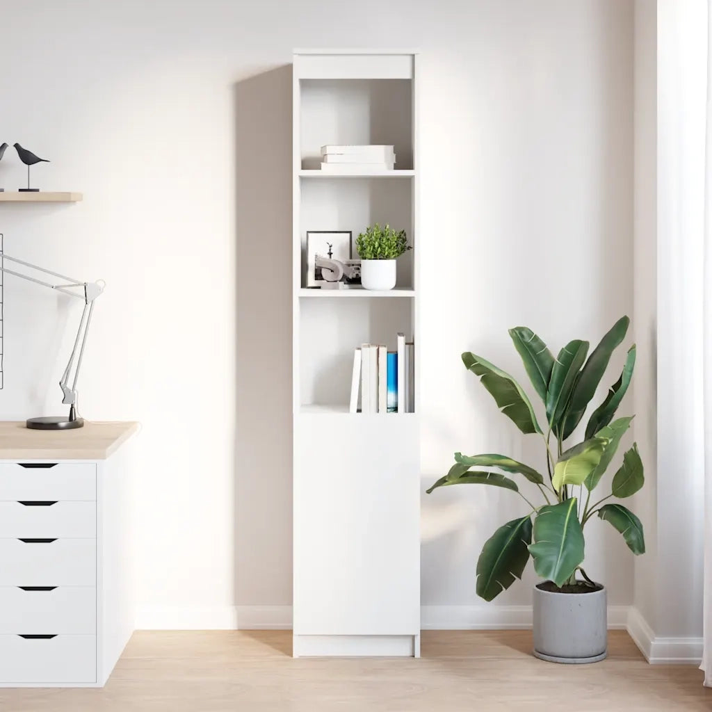 vidaXL Credenza Bianca 37,5x35x180 cm in Legno Multistrato