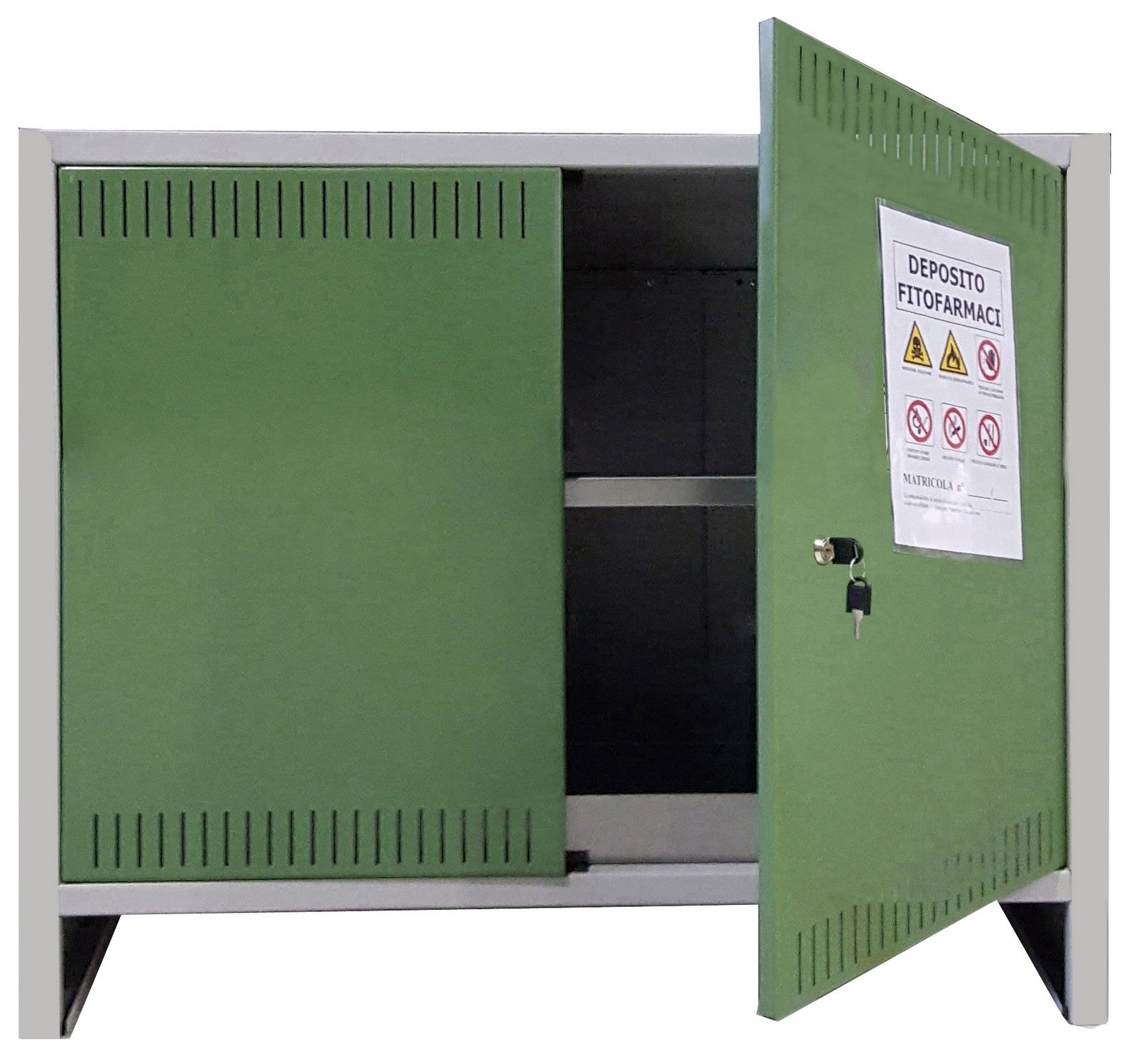 armadio per fitofarmaci kit 2 ante cm 100x40x80h a norma in lamiera zincata cod:ferx.97850