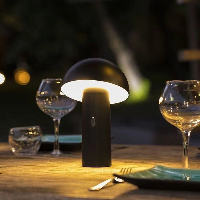Lampada da tavolo senza fili - LUMISKY - TOD BLACK - H28 cm - Testa orientabile - LED bianco caldo
