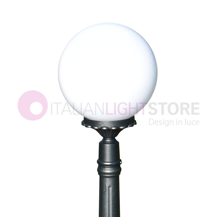ORIONE ANTRACITE Lampione h. 110 per Esterno Giardino con sfera globo policarbonato d.25 GARDENLIGHT