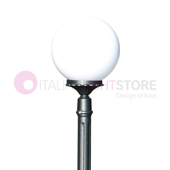 ORIONE ANTRACITE Lampione h. 172 per Esterno Giardino con sfera globo policarbonato d.25 GARDENLIGHT