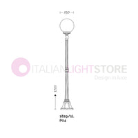 ORIONE ANTRACITE Lampione h. 172 per Esterno Giardino con sfera globo policarbonato d.25 GARDENLIGHT