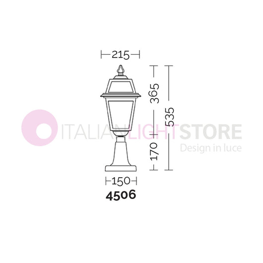 ARTEMIDE ANTRACITE Luce da cancello per Esterno Classica Quadrata GARDENLIGHT