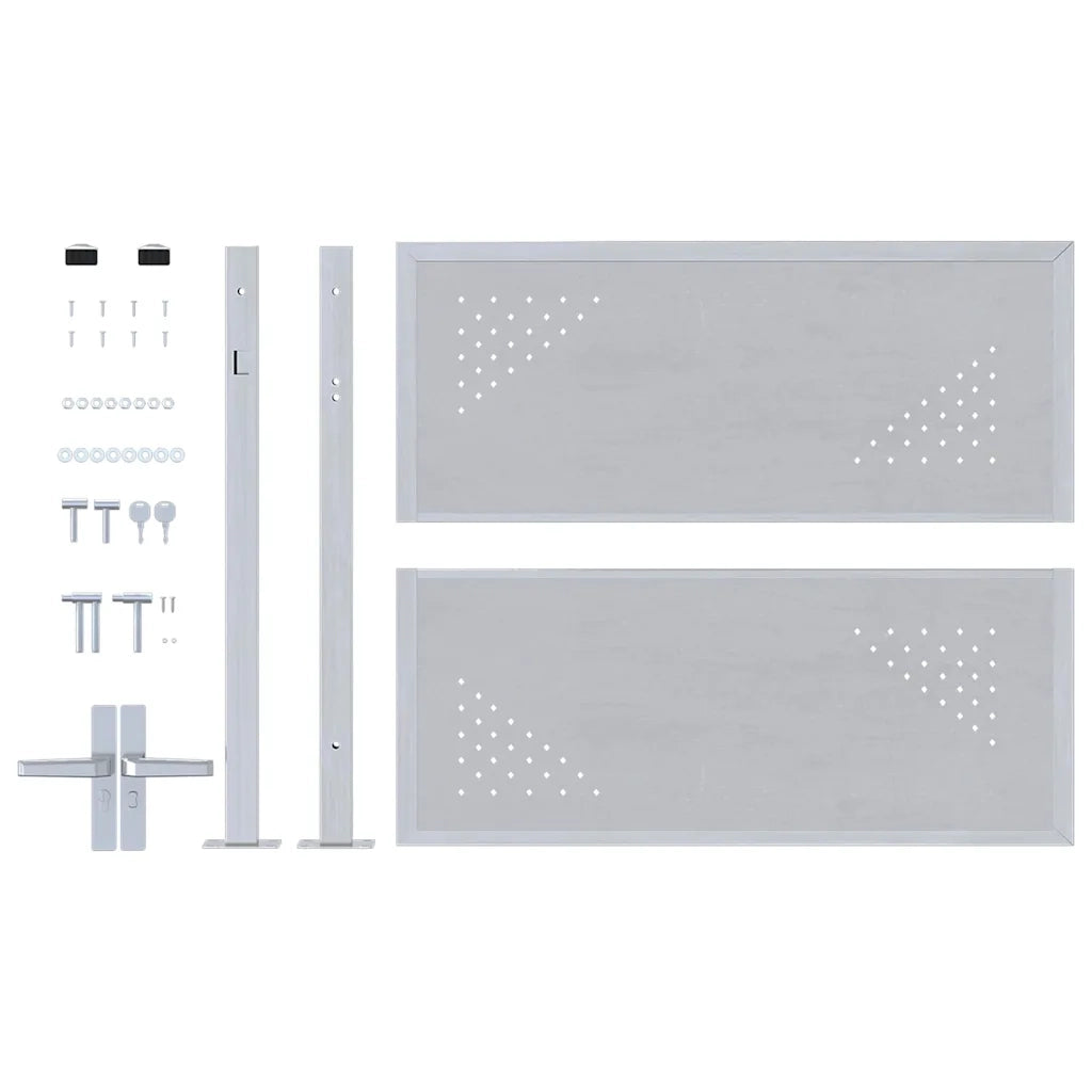 Cancello da giardino Argento 85 x 70 cm Acciaio inossidabile 3402574