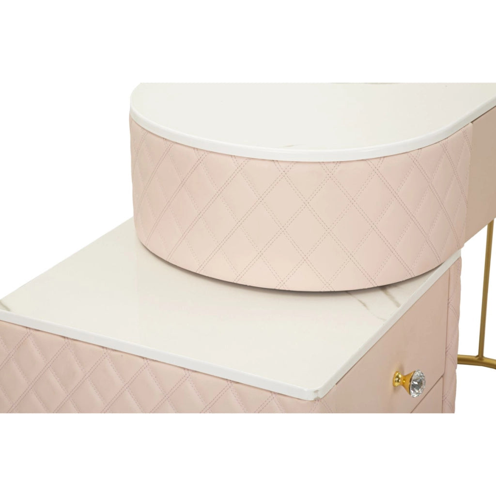 Consolle Trucco VKH22, Rosa, Legno, 120x40x75 cm