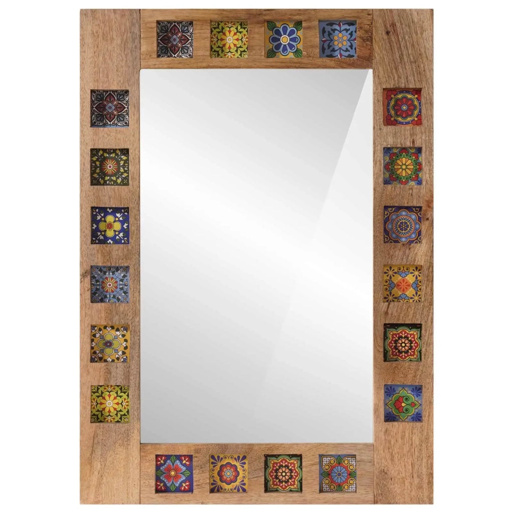 Specchio da bagno con archiviazione Naturale 50 x 70 x 3 cm