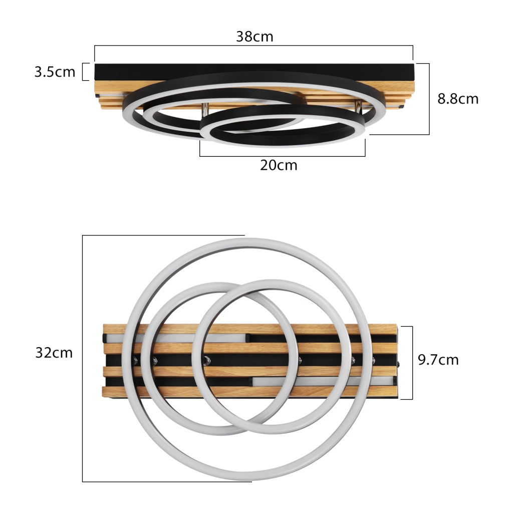 ZMH Plafoniera ad anello LED moderna 44W dimmerabile con telecomando per soggiorno cucina sala da pranzo e ufficio